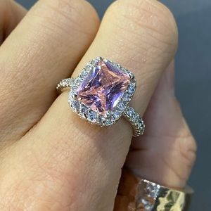 Sterling Silver Halo Eternity Ring